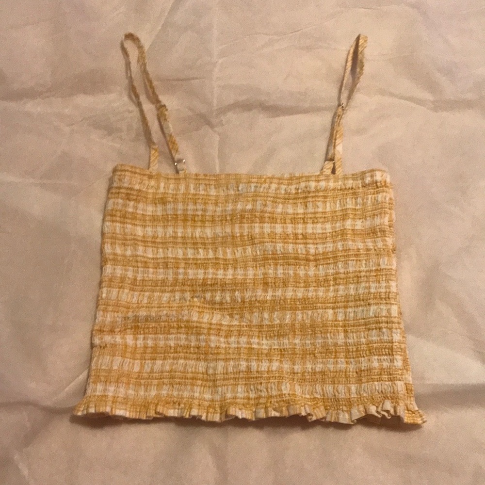 Yellow Smocked Crop Top ~ Forever 21